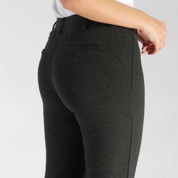 Betabrand Straight-Leg Classic Dress Pant Yoga Pants Charcoal Grey Large Petite - Picture 6 of 15